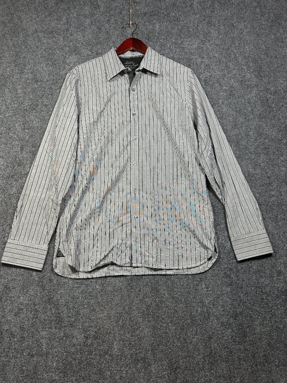 American Eagle Outfitter Shirt Mens Medium Premium Vintage Fit Gray Stripe Cotto